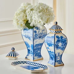 Royal Toile Ginger Jar - Large