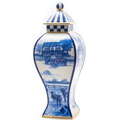 Royal Toile Ginger Jar - Large