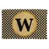 Single Letter Monogrammed Entrance Mat - W