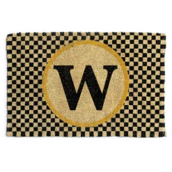 Single Letter Monogrammed Entrance Mat - W