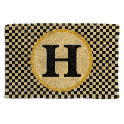 Single Letter Monogrammed Entrance Mat - H