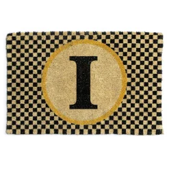 Single Letter Monogrammed Entrance Mat - I