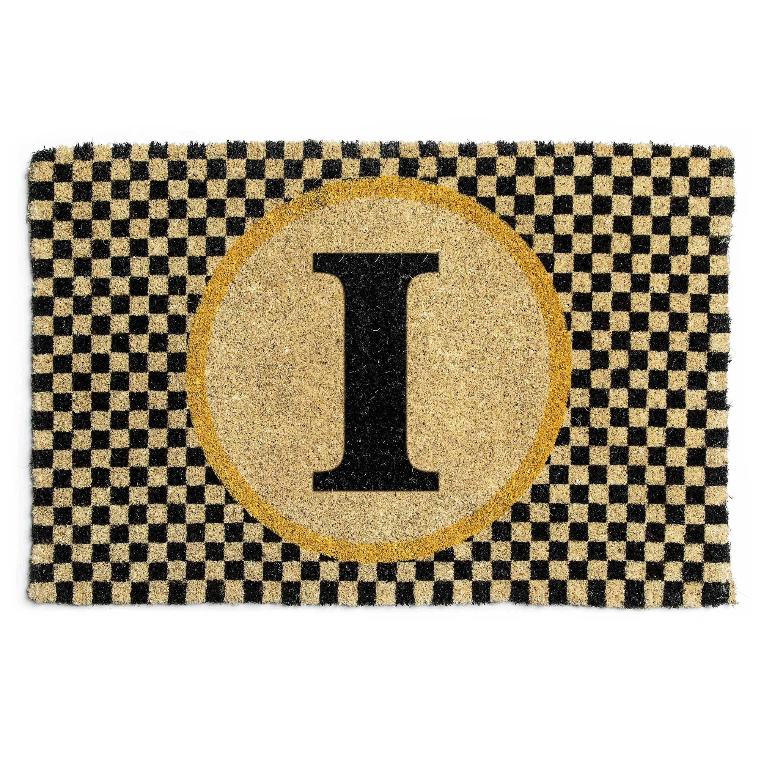 Single Letter Monogrammed Entrance Mat - I