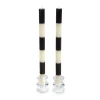 Six Bands Dinner Candles - Black - Set Of 2