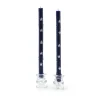 Star Dinner Candles - Navy & Pearl - Set Of 2