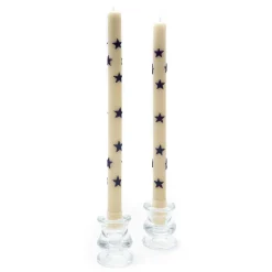 Star Dinner Candles - Navy - Set Of 2