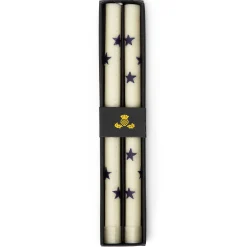 Star Dinner Candles - Navy - Set Of 2