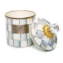 Sterling Check Enamel Canister - Small