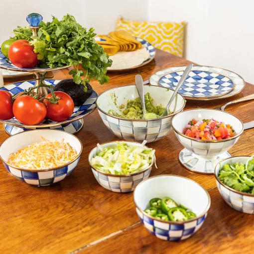 Sterling Check Enamel Dinner Plate