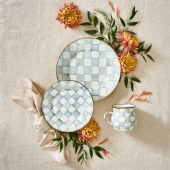 Sterling Check Enamel Dinner Plate