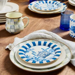 Sterling Check Enamel Dinner Plate
