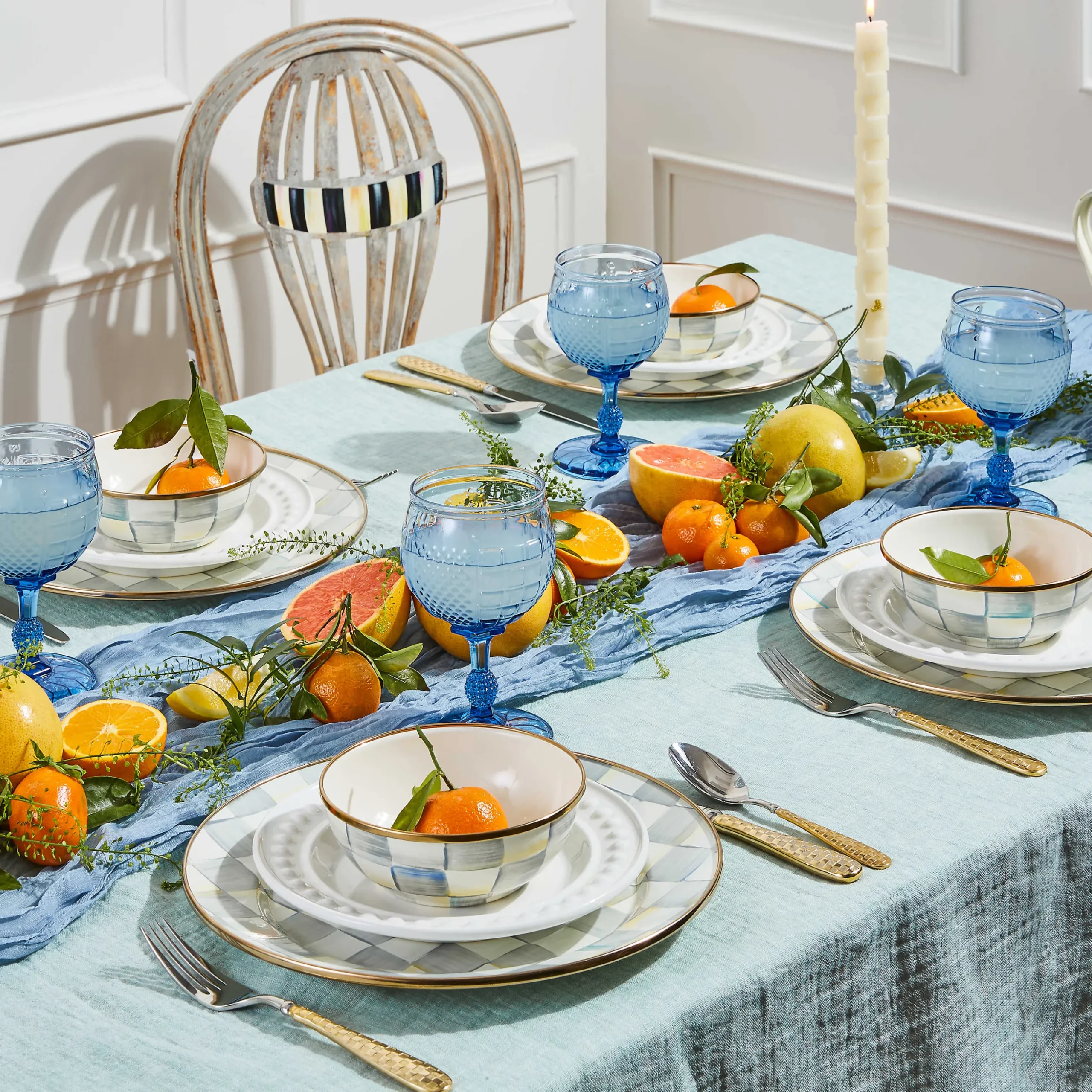 Sterling Check Enamel Everyday Bowl