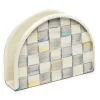 Sterling Check Enamel Napkin Holder