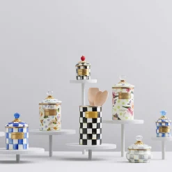 Sterling Check Enamel Squashed Pot