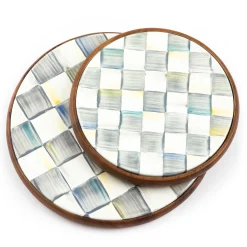 Sterling Check Enamel Trivet