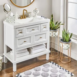 Sterling Check Enamel Vanity Mirror