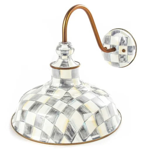 Sterling Check Enamelware Barn Sconce