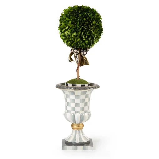 Sterling Check Pedestal Tabletop Urn