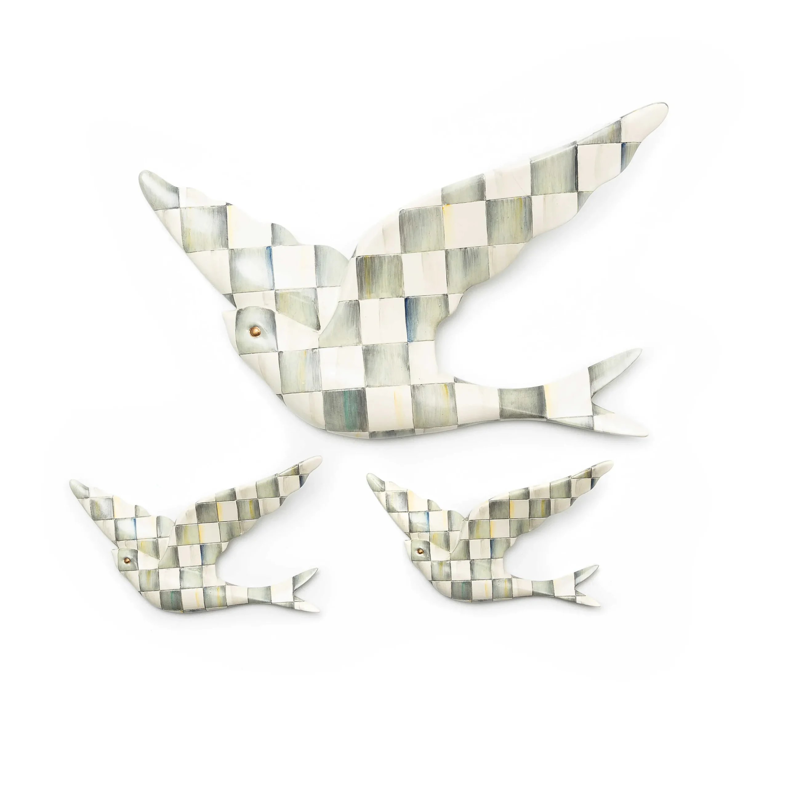 Sterling Check Swallowtail Duo Wall Decor