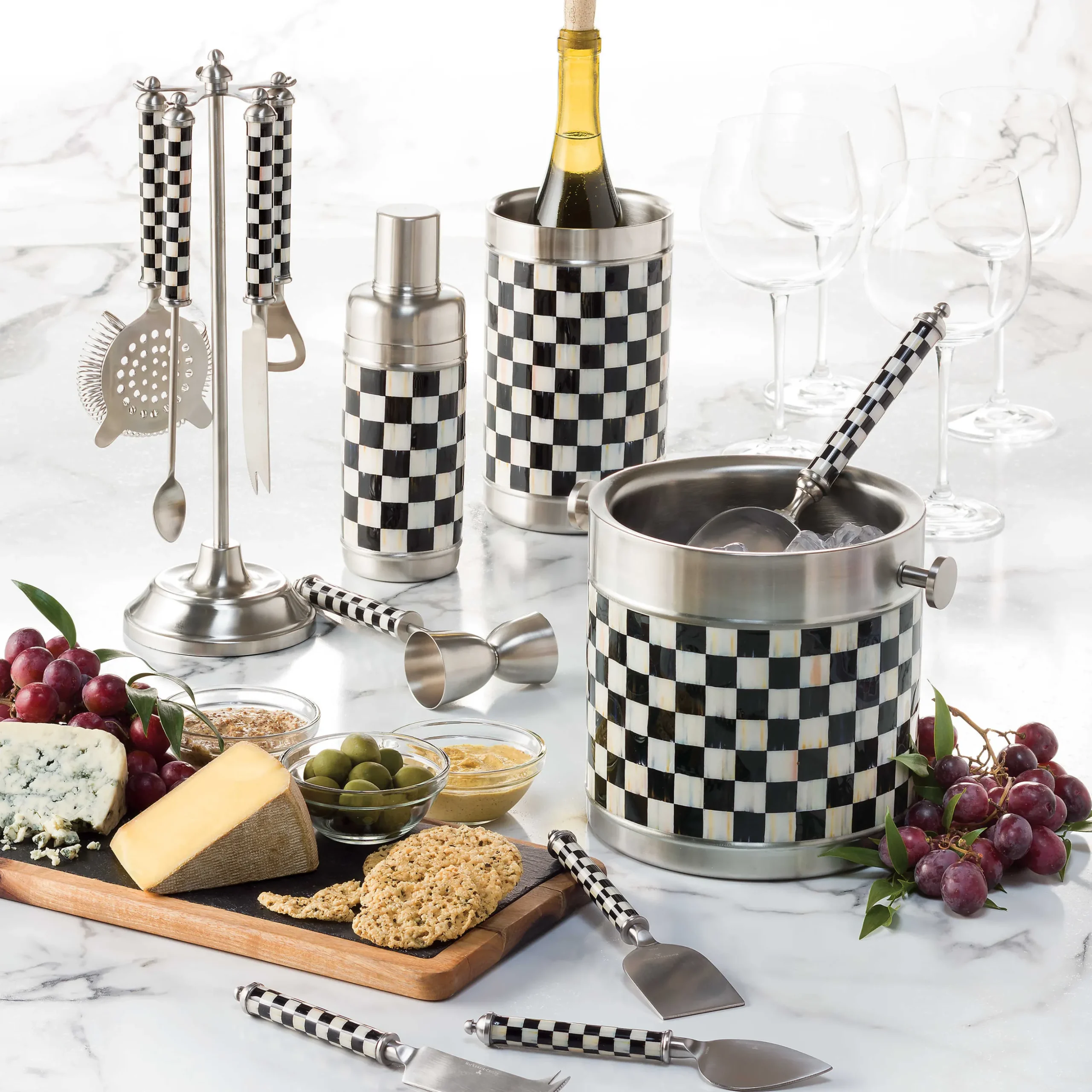 Supper Club Cheese Knife Set - Courtly Check