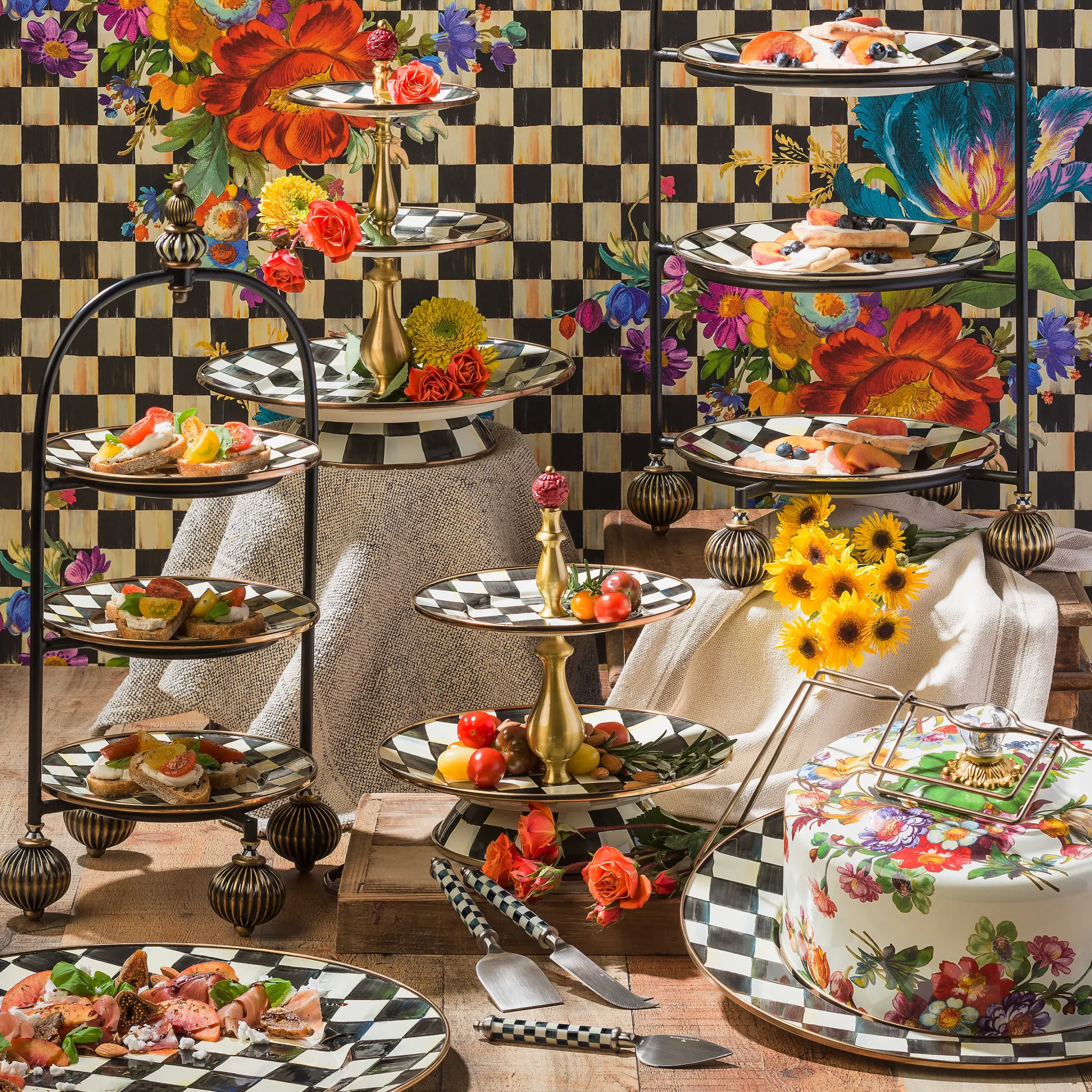 Supper Club Cheese Knife Set - Courtly Check