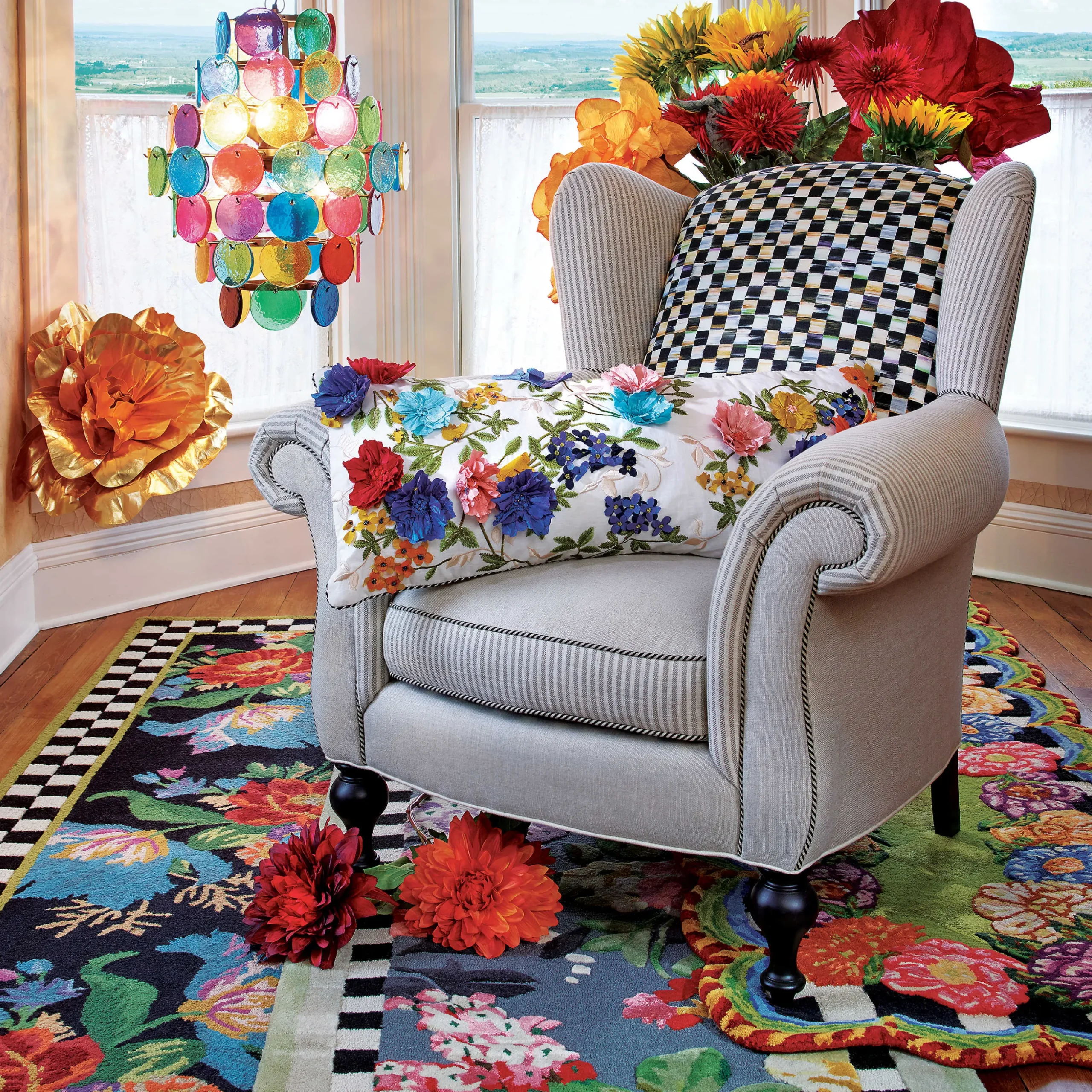 Tudor Rose Rug - 6' Octagon