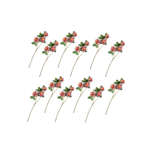 Wild Rose Spray Bouquet - Pink - Set Of 12