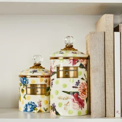 Wildflowers Enamel Large Canister - Green