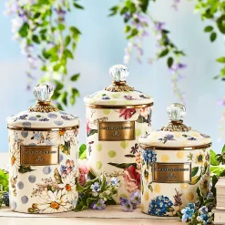 Wildflowers Enamel Medium Canister - Blue
