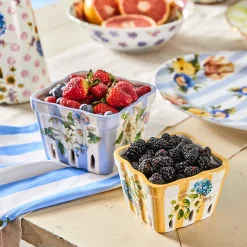 Wildflowers Large Berry Basket - Blue